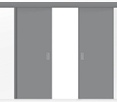 Межкомнатная двустворчатая дверь купе ПВХ глухая серая