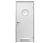 Влагостойкая дверь ПВХ EtaDoor с иллюминатором белая одностворчатая с вентиляционной решеткой