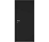 Влагостойкая дверь ПВХ EtaDoor глухая черная одностворчатая с алюминиевой кромкой