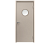 Влагостойкая дверь ПВХ EtaDoor с иллюминатором бежевая одностворчатая с ПВХ кромкой