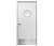 Влагостойкая дверь ПВХ EtaDoor с иллюминатором белая одностворчатая с отбойной пластиной