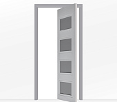 Дверь межкомнатная серая со стеклом Гранада ДО4 роторная поворотная