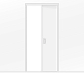 Дверь пенал раздвижная встроенная в стену одностворчатая белая глухая